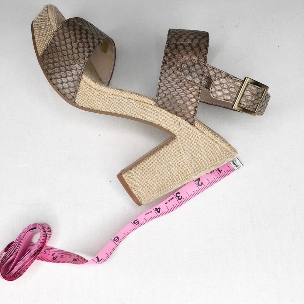 ROSEGOLD Reptile Look Leather Bronze Sandals, 37.5 - Picture 8 of 9